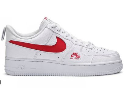NIKE AIRFORCE 1 UTILITY - WHITE/ RED